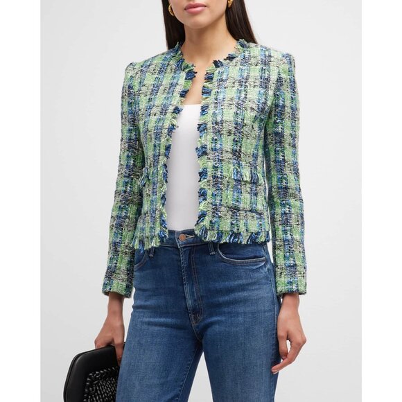 L'AGENCE Jackets & Blazers - L'Agence Angelina Blazer Green Plaid Tweed Blazer NWT 6